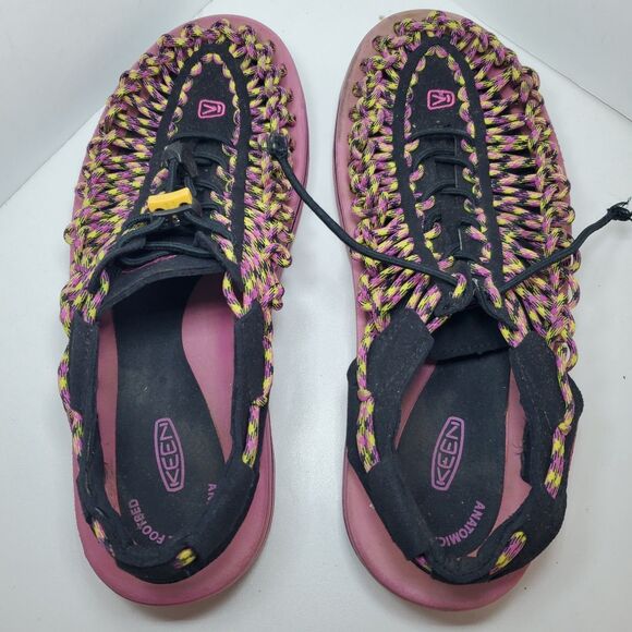 Keen Uneek Womens Size 8.5 Rope Sandals Pink Black Hiking Camping Fishing *flaw - Picture 4 of 7
